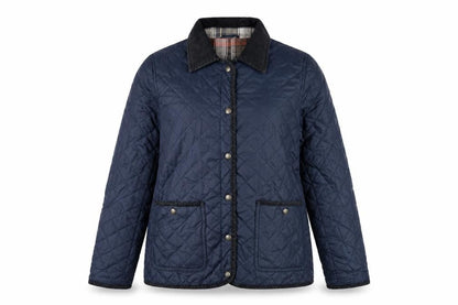 Topshop Women’s Blue UK 10 Quilted Jacket Corduroy Collar