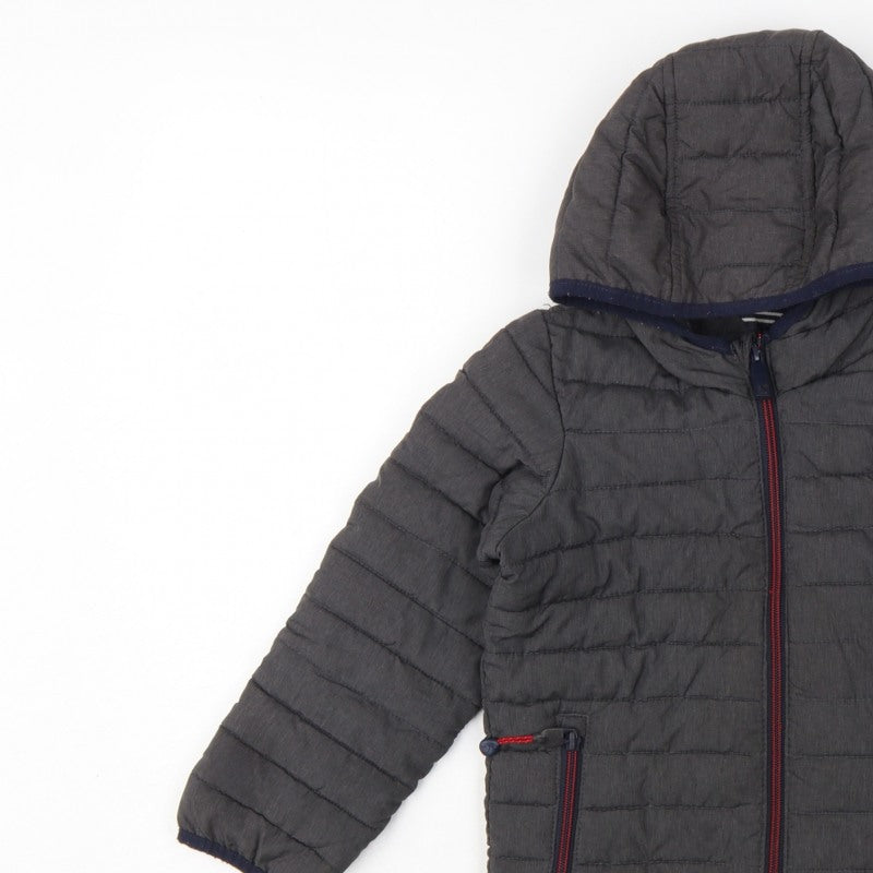 Joules Boys Grey 6 Years Cairn Hooded Puffer Jacket Showerproof