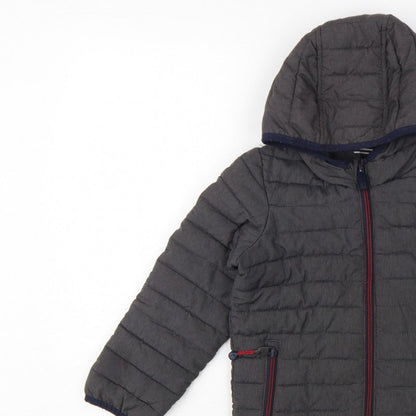 Joules Boys Grey 6 Years Cairn Hooded Puffer Jacket Showerproof