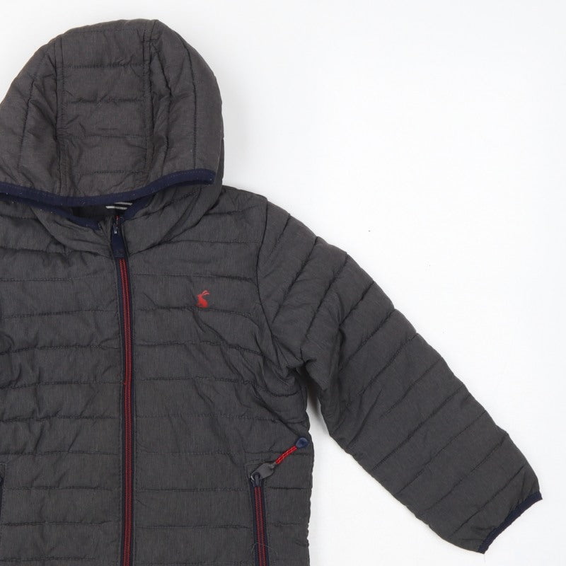 Joules Boys Grey 6 Years Cairn Hooded Puffer Jacket Showerproof