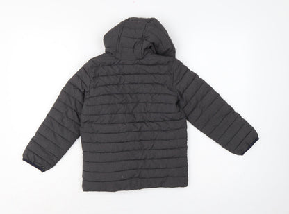 Joules Boys Grey 6 Years Cairn Hooded Puffer Jacket Showerproof