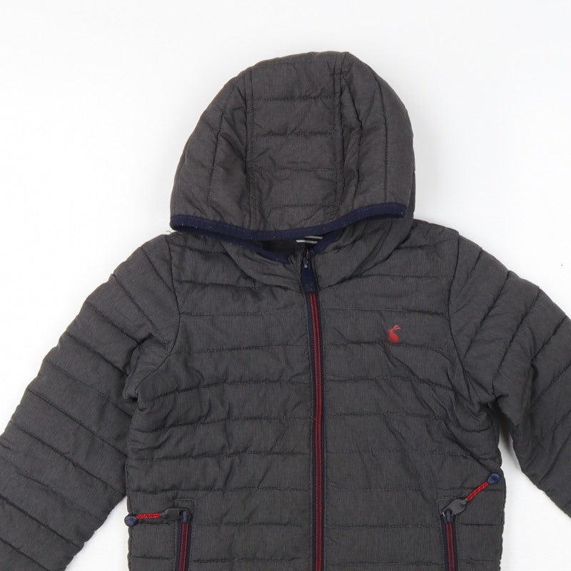 Joules Boys Grey 6 Years Cairn Hooded Puffer Jacket Showerproof