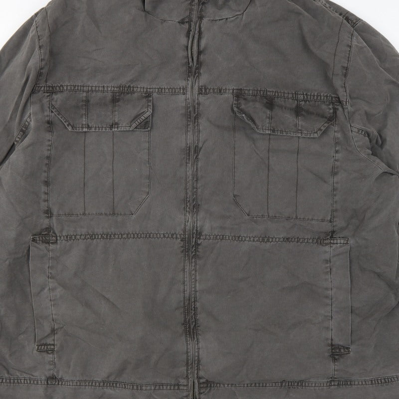 Marks & Spencer Men’s Beige 2XL Cotton Full Zip Utility Jacket