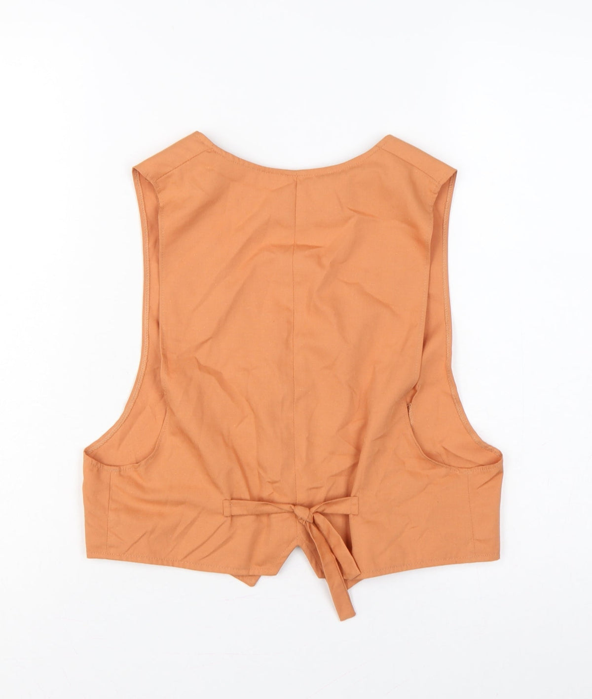 Mouch of Luxury Women's Orange Size 12 Basic Sleeveless V-Neck Waistcoat