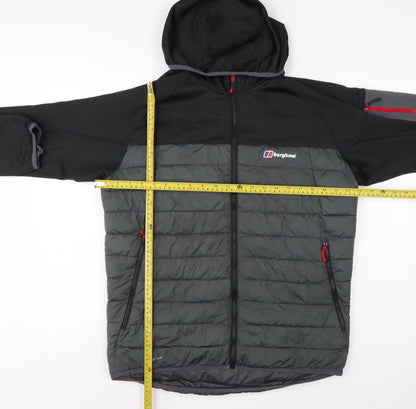 Berghaus Men’s Grey Black M Hooded Full Zip Puffer Jacket