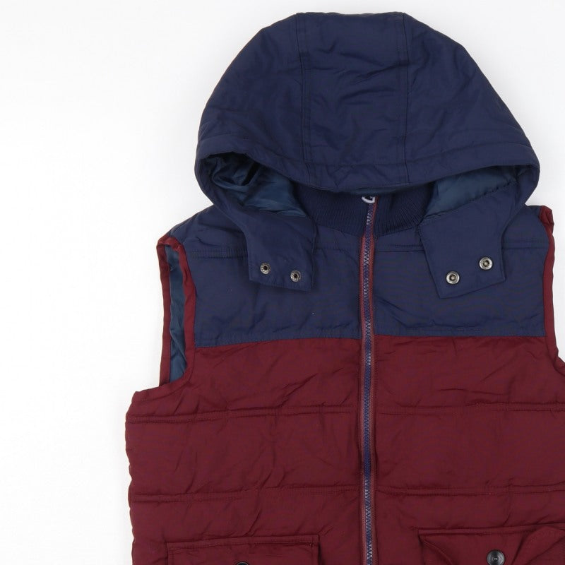 Sonneti Boys Burgundy Navy 12-13 Years Hooded Padded Puffer Gilet