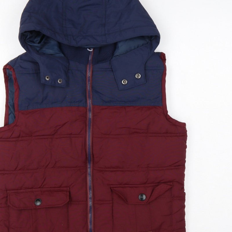 Sonneti Boys Burgundy Navy 12-13 Years Hooded Padded Puffer Gilet