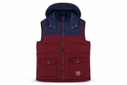 Sonneti Boys Burgundy Navy 12-13 Years Hooded Padded Puffer Gilet