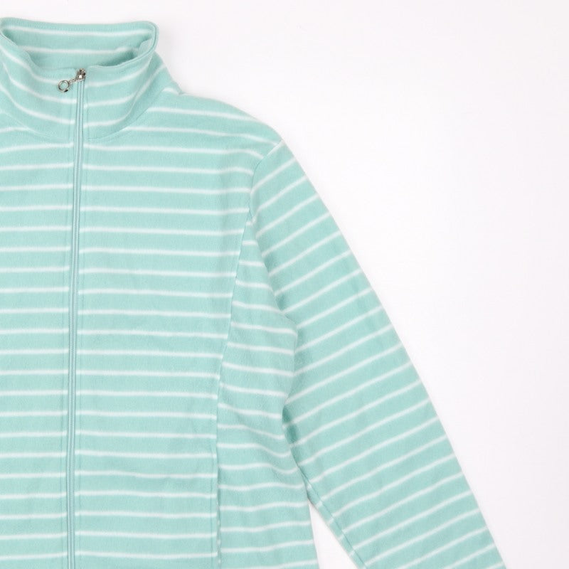 Anne de Lançay Women Green M Striped Fleece Full Zip Jacket
