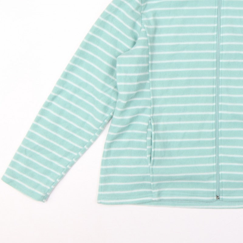 Anne de Lançay Women Green M Striped Fleece Full Zip Jacket