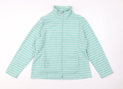 Anne de Lançay Women Green M Striped Fleece Full Zip Jacket