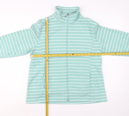 Anne de Lançay Women Green M Striped Fleece Full Zip Jacket