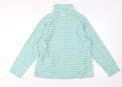 Anne de Lançay Women Green M Striped Fleece Full Zip Jacket