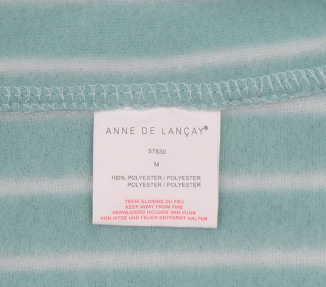 Anne de Lançay Women Green M Striped Fleece Full Zip Jacket