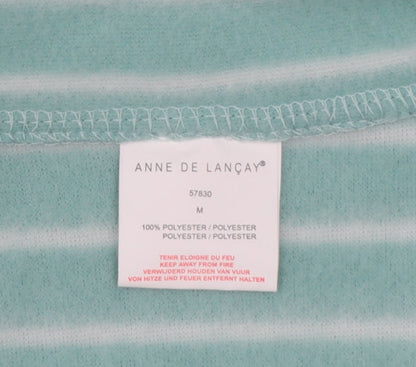 Anne de Lançay Women Green M Striped Fleece Full Zip Jacket
