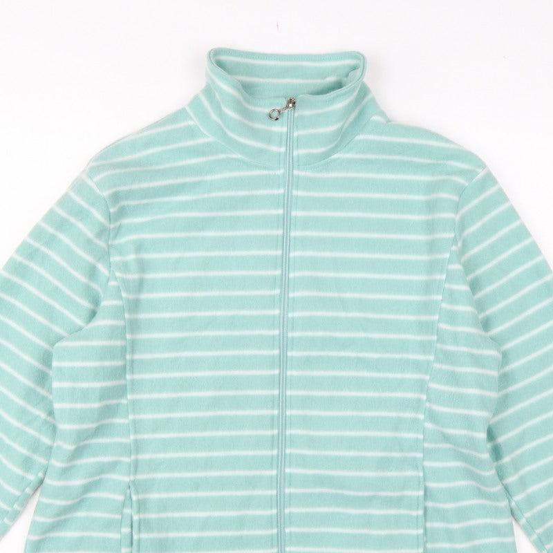 Anne de Lançay Women Green M Striped Fleece Full Zip Jacket