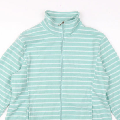 Anne de Lançay Women Green M Striped Fleece Full Zip Jacket