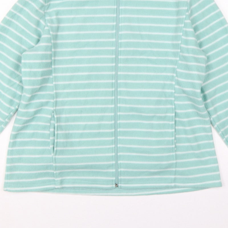 Anne de Lançay Women Green M Striped Fleece Full Zip Jacket