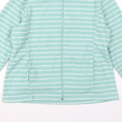 Anne de Lançay Women Green M Striped Fleece Full Zip Jacket