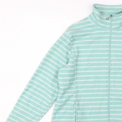 Anne de Lançay Women Green M Striped Fleece Full Zip Jacket