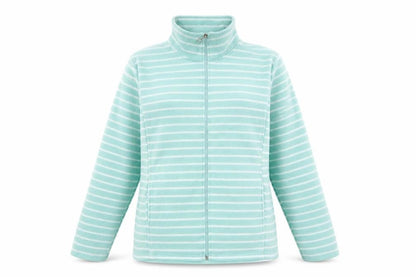 Anne de Lançay Women Green M Striped Fleece Full Zip Jacket
