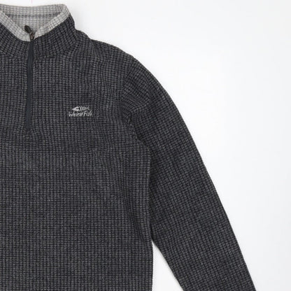 Weird Fish Men's Grey M 1/4 Zip High Neck Fleece Sweatshirt
