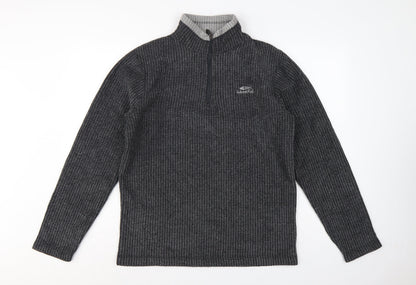 Weird Fish Men's Grey M 1/4 Zip High Neck Fleece Sweatshirt