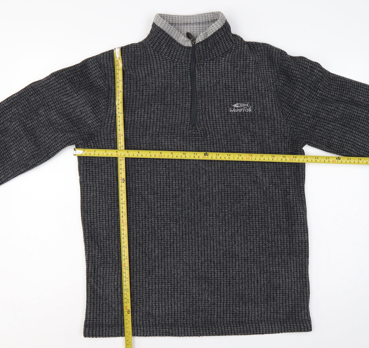 Weird Fish Men's Grey M 1/4 Zip High Neck Fleece Sweatshirt