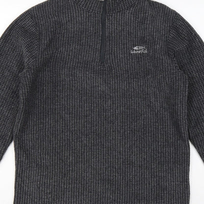 Weird Fish Men's Grey M 1/4 Zip High Neck Fleece Sweatshirt