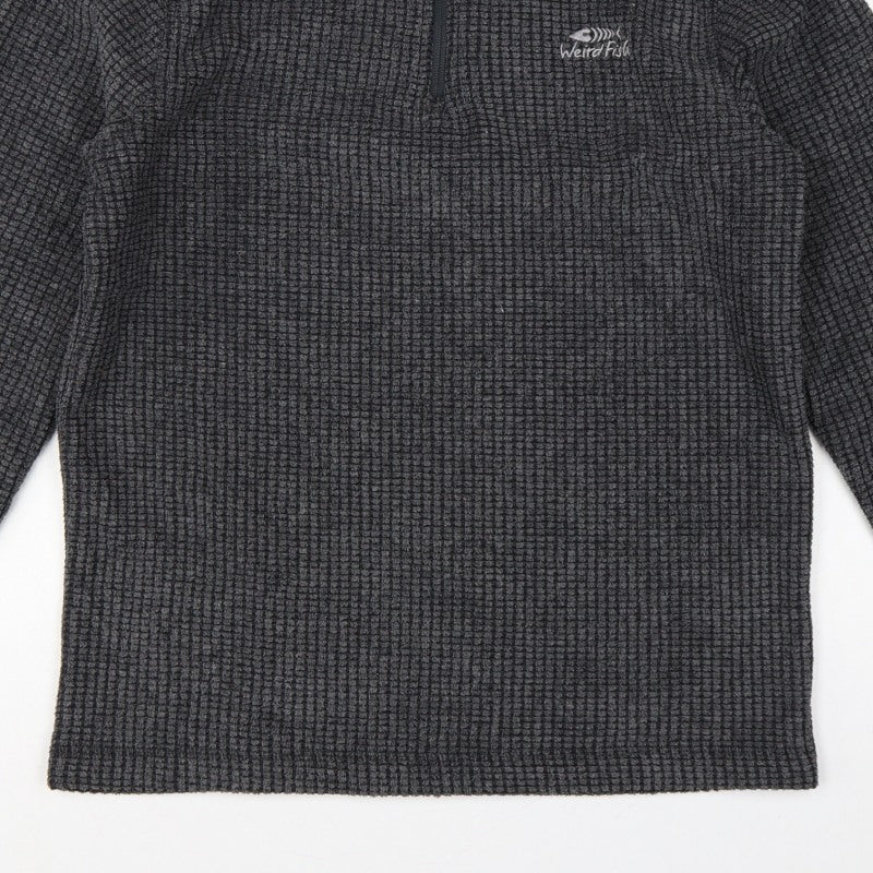 Weird Fish Men's Grey M 1/4 Zip High Neck Fleece Sweatshirt