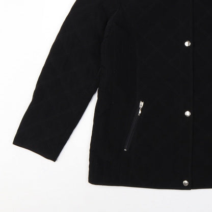 Liz Claiborne Women’s Black M Quilted Mid-Length Padded Zip Jacket