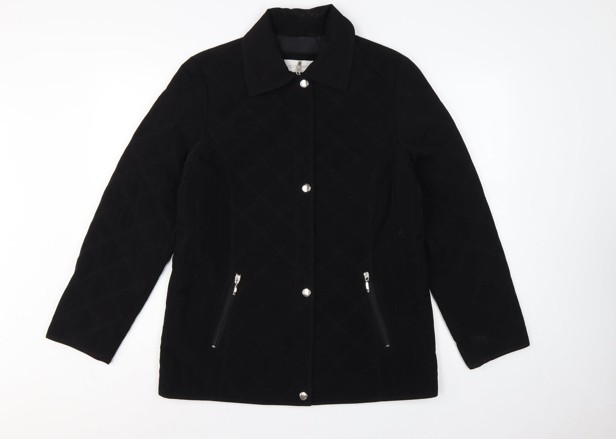 Liz Claiborne Women’s Black M Quilted Mid-Length Padded Zip Jacket