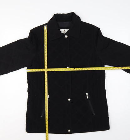 Liz Claiborne Women’s Black M Quilted Mid-Length Padded Zip Jacket