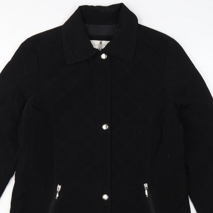 Liz Claiborne Women’s Black M Quilted Mid-Length Padded Zip Jacket