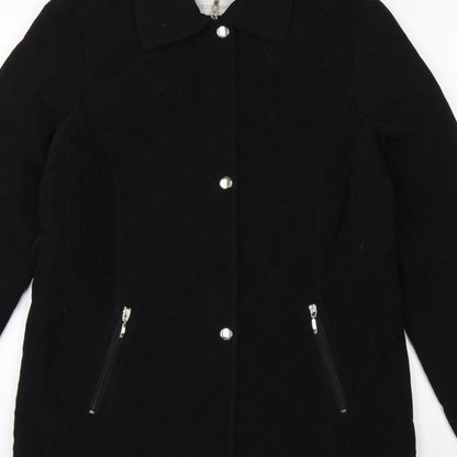 Liz Claiborne Women’s Black M Quilted Mid-Length Padded Zip Jacket