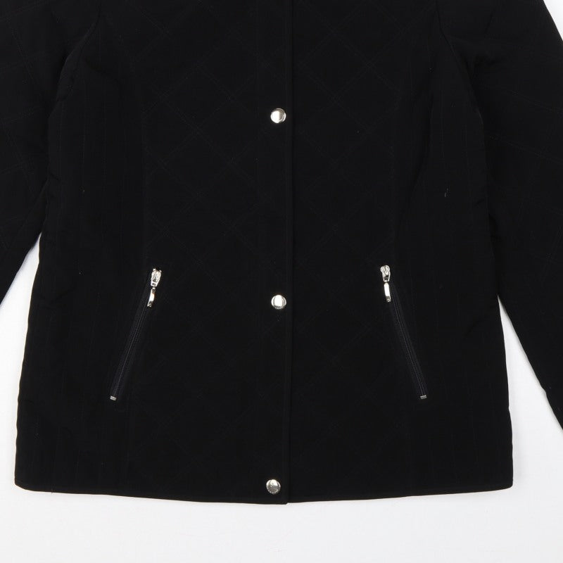Liz Claiborne Women’s Black M Quilted Mid-Length Padded Zip Jacket