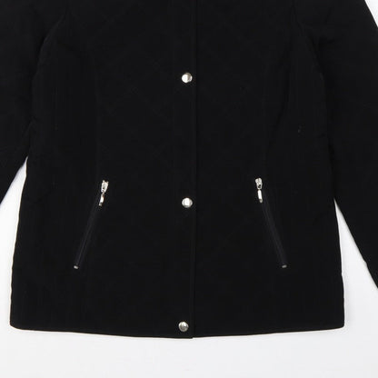 Liz Claiborne Women’s Black M Quilted Mid-Length Padded Zip Jacket