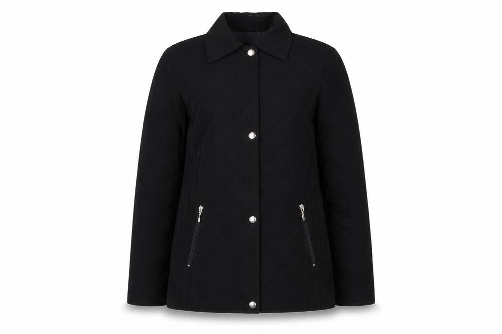 Liz Claiborne Women’s Black M Quilted Mid-Length Padded Zip Jacket