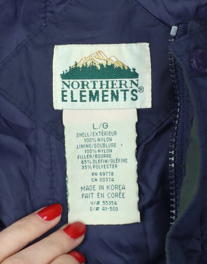 Northern Elements Men’s Blue L Hooded Insulated Nylon Parka Jacket