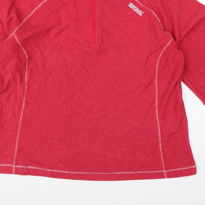 Regatta Women Pink UK 16 1/4 Zip Logo Fleece Sweatshirt