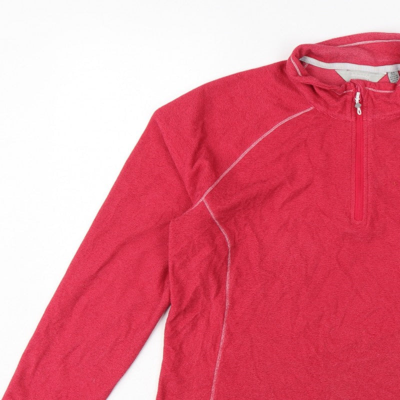 Regatta Women Pink UK 16 1/4 Zip Logo Fleece Sweatshirt