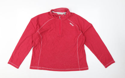 Regatta Women Pink UK 16 1/4 Zip Logo Fleece Sweatshirt