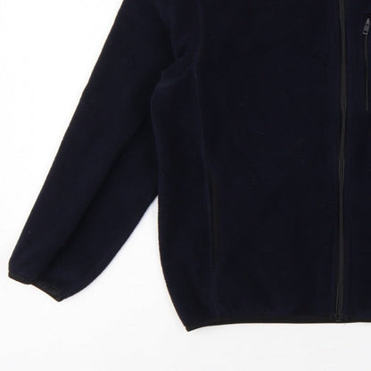 Uniqlo Boys Navy 11-12 Years Fleece Track Jacket Full Zip Pockets