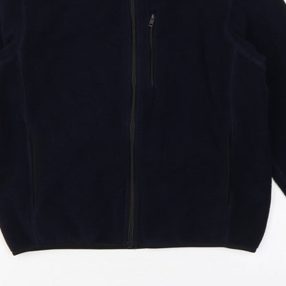Uniqlo Boys Navy 11-12 Years Fleece Track Jacket Full Zip Pockets