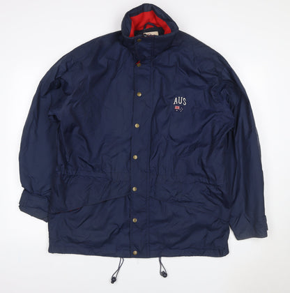 Pinter Mens Blue M Basic Jacket Australia Embroidered Zip Coat