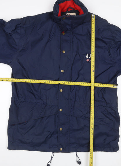 Pinter Mens Blue M Basic Jacket Australia Embroidered Zip Coat