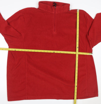 TOG24 Women’s Red 4XL Fleece 1/4 Zip High Neck Sweatshirt