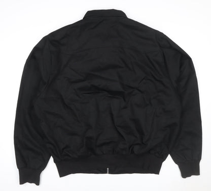 Urban Road Men Black XL Bomber Jacket Golf Embroidered Tartan Lined