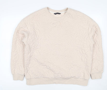 Marks and Spencer Women’s Ivory Quilted Floral Sweatshirt UK 14