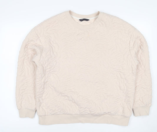 Marks and Spencer Women’s Ivory Quilted Floral Sweatshirt UK 14